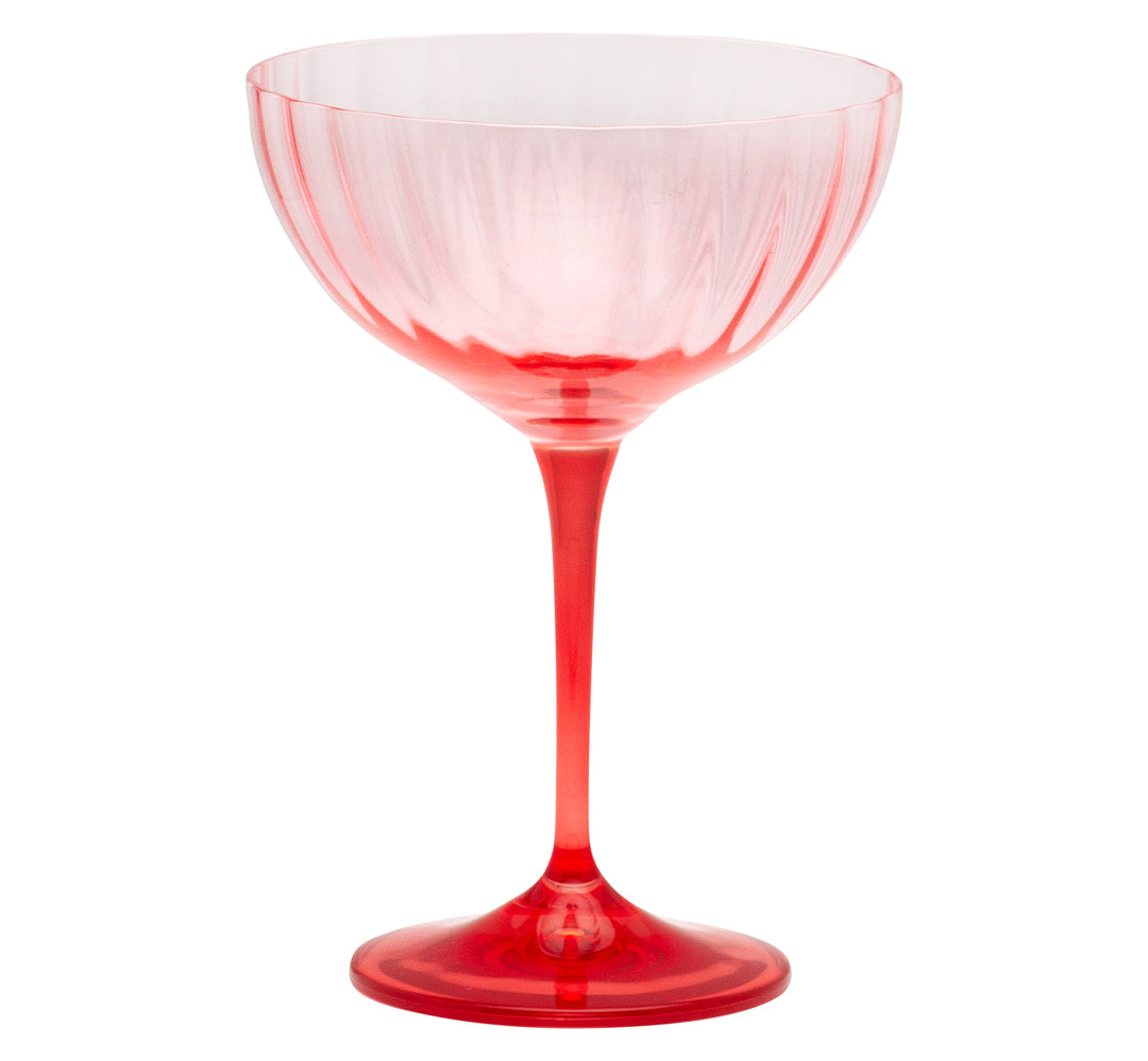coral pink ripple effect champagne glass by anna and nina