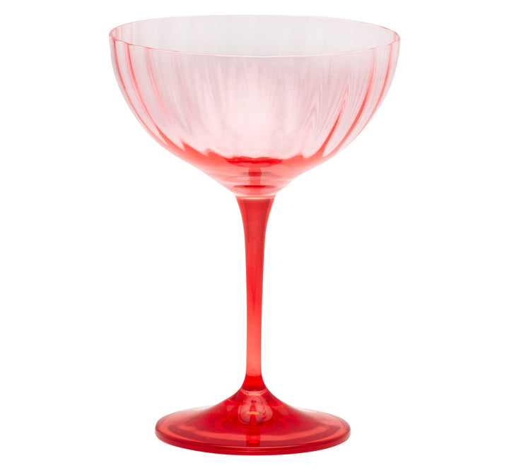 coral pink ripple effect champagne glass by anna and nina