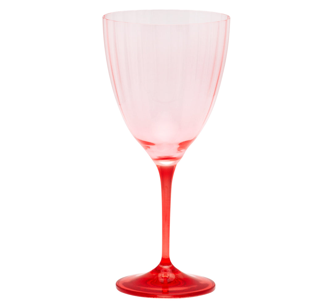 coral pink ripple wine glass by anna and nina
