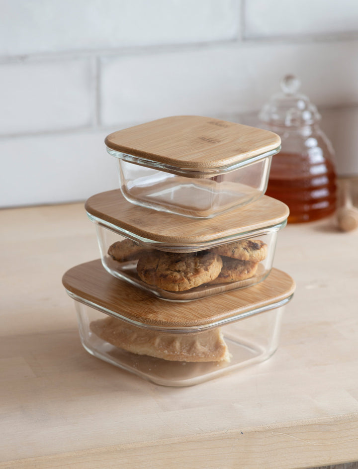 Glass Storage Container with Bamboo Lid / Medium