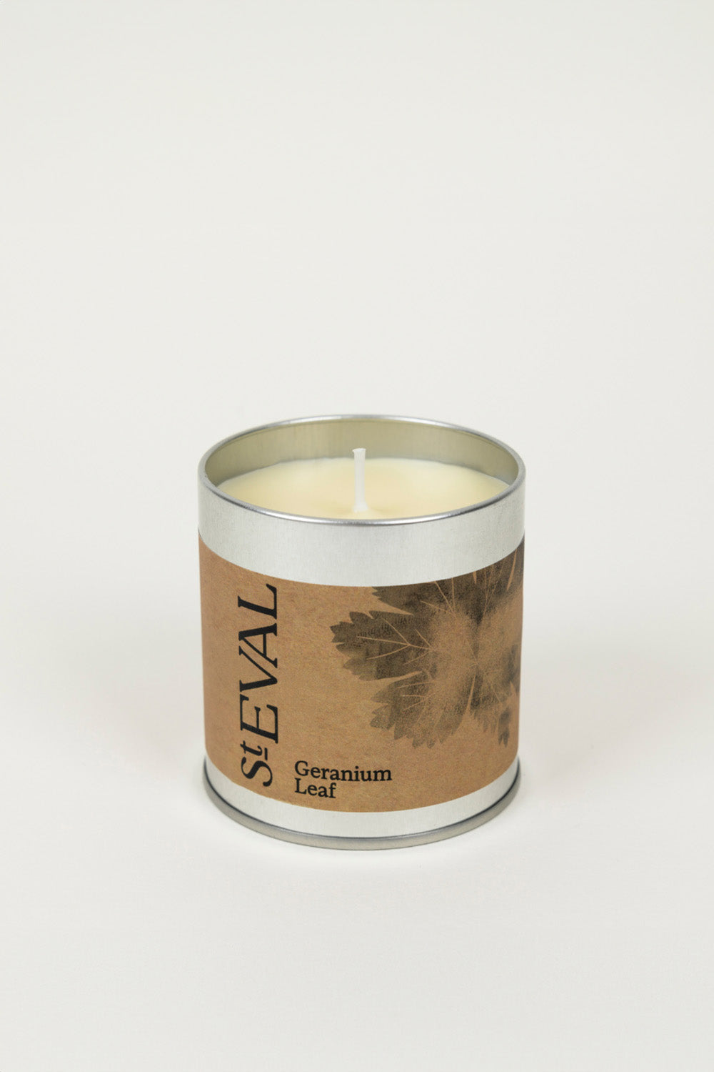 st eval tin candle geranium leaf