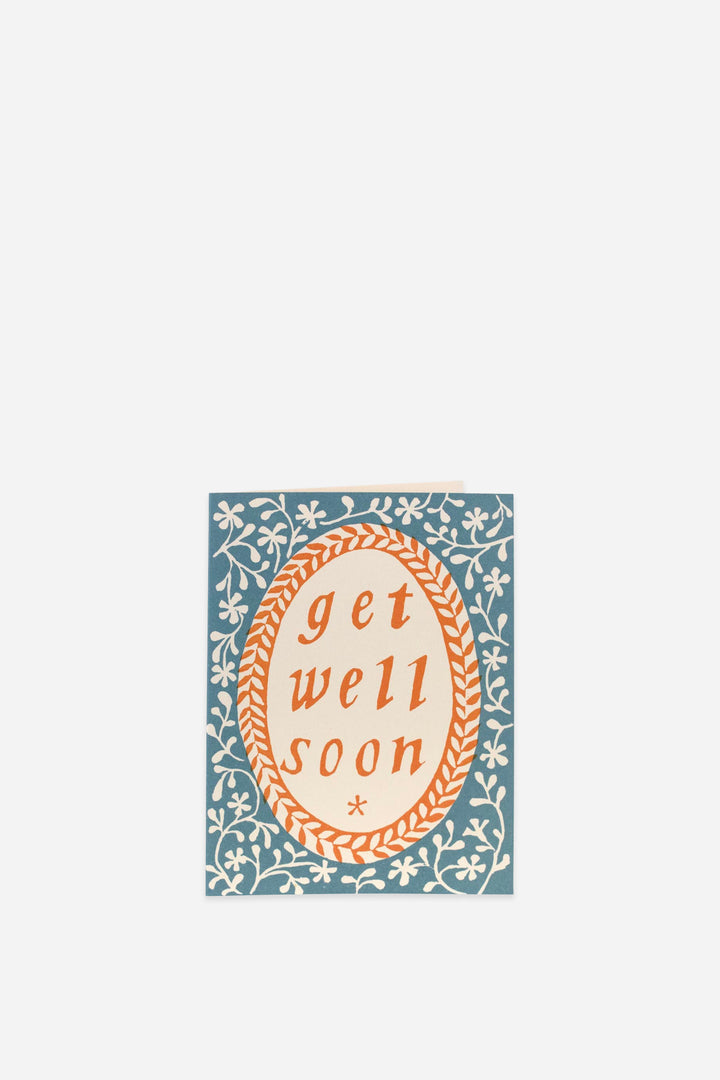 Card Get Well Soon Turquoise and Orange