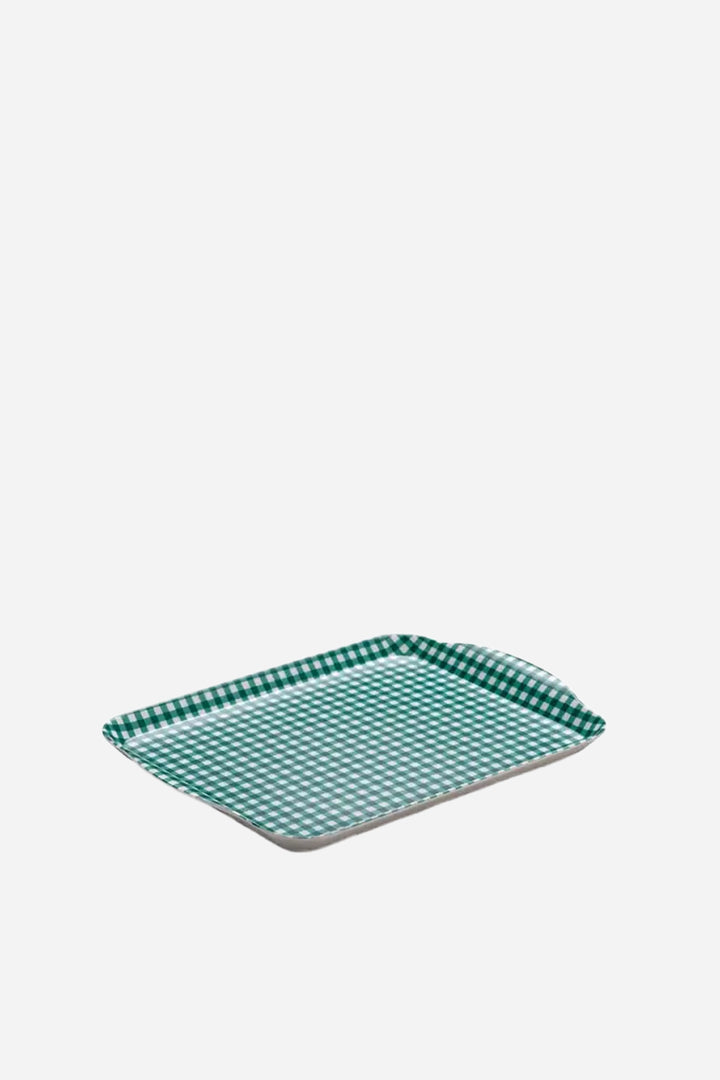 Small Gingham Tray / Forest Green
