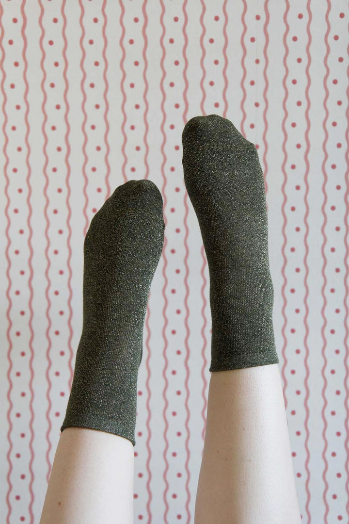 Glitter Socks / Olive
