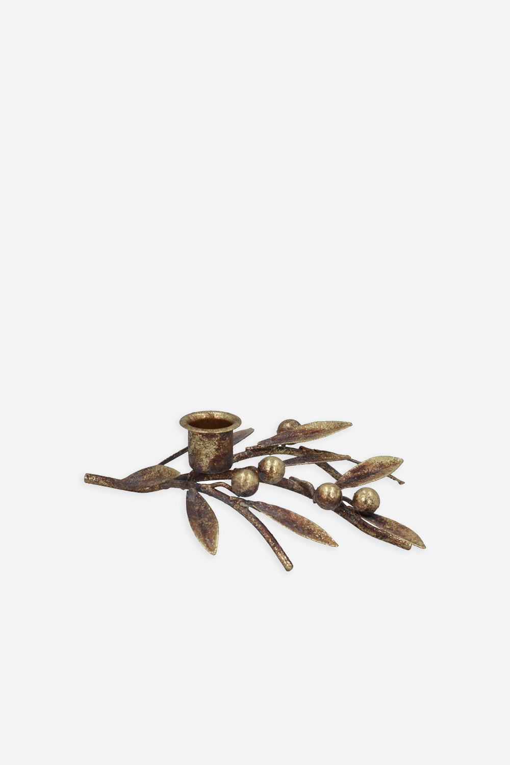 Antique Gold Sprig & Berries Candlestick - Domestic Science Home