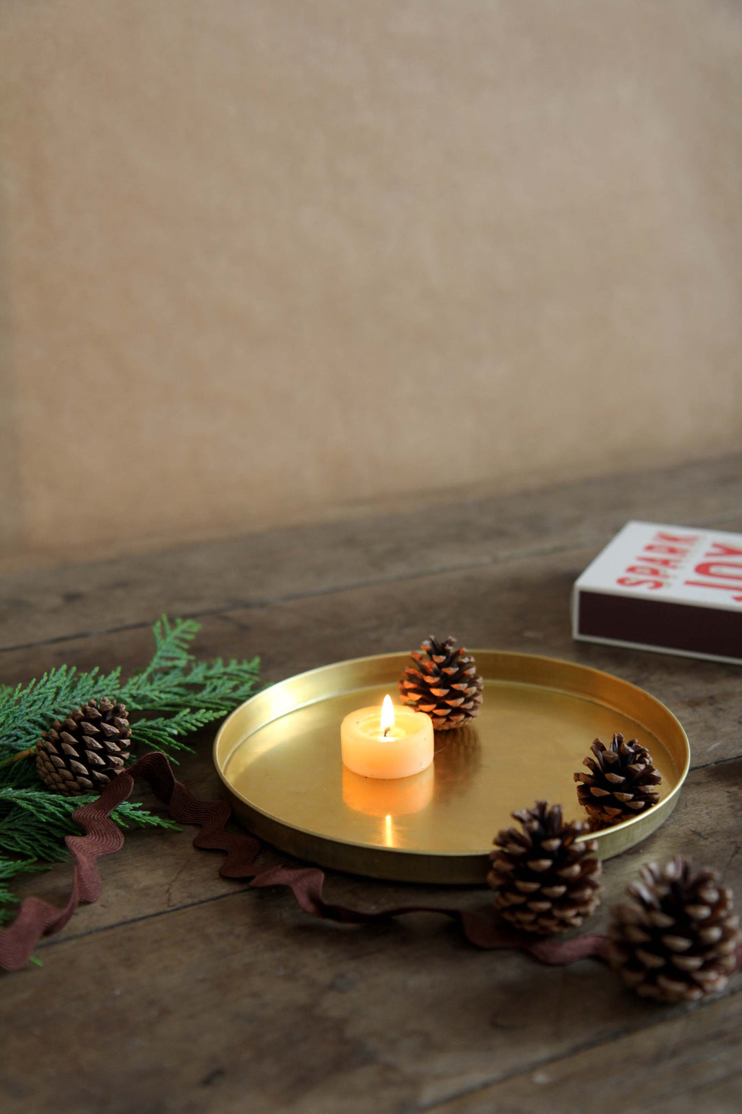 Gold Candle Tray / 19cm