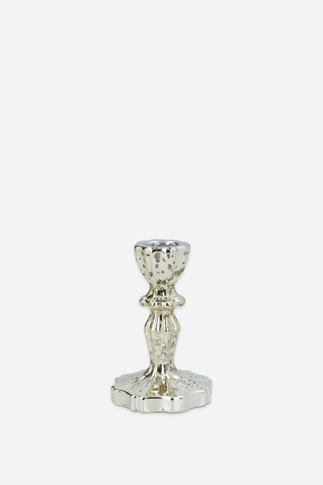 Gold Glass Candlestick / 11cm