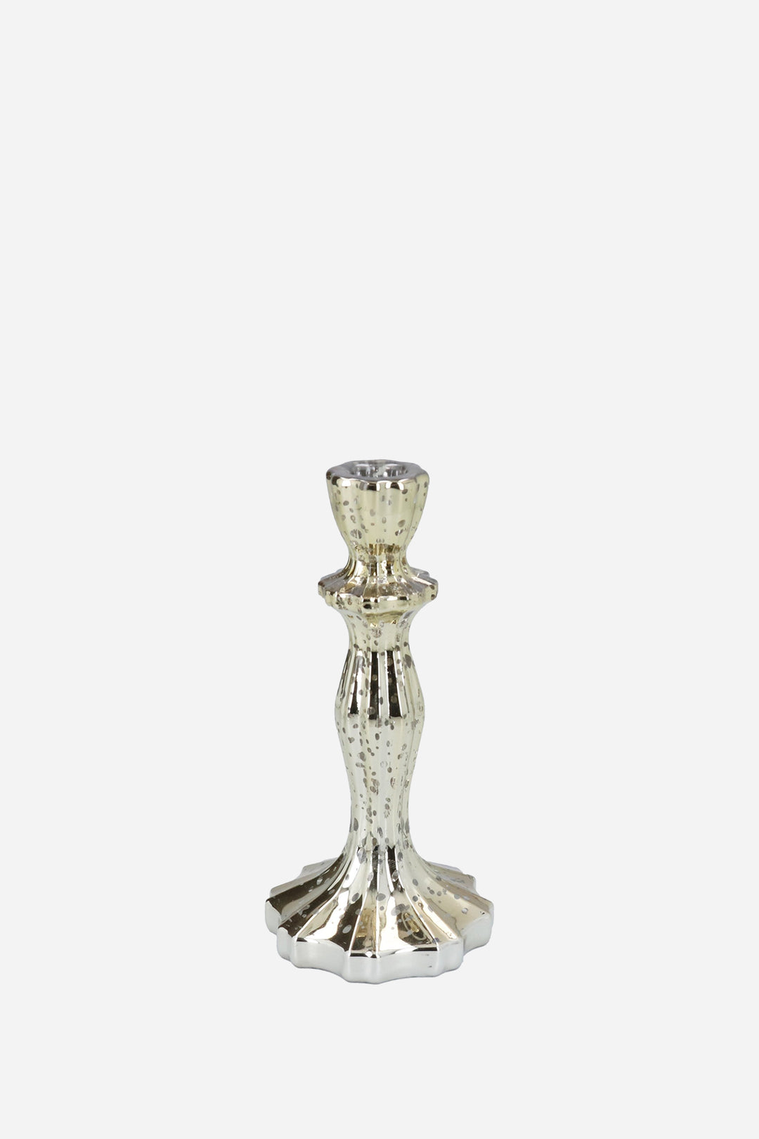 Gold Glass Candlestick / 20cm