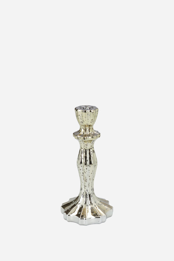Gold Glass Candlestick / 20cm