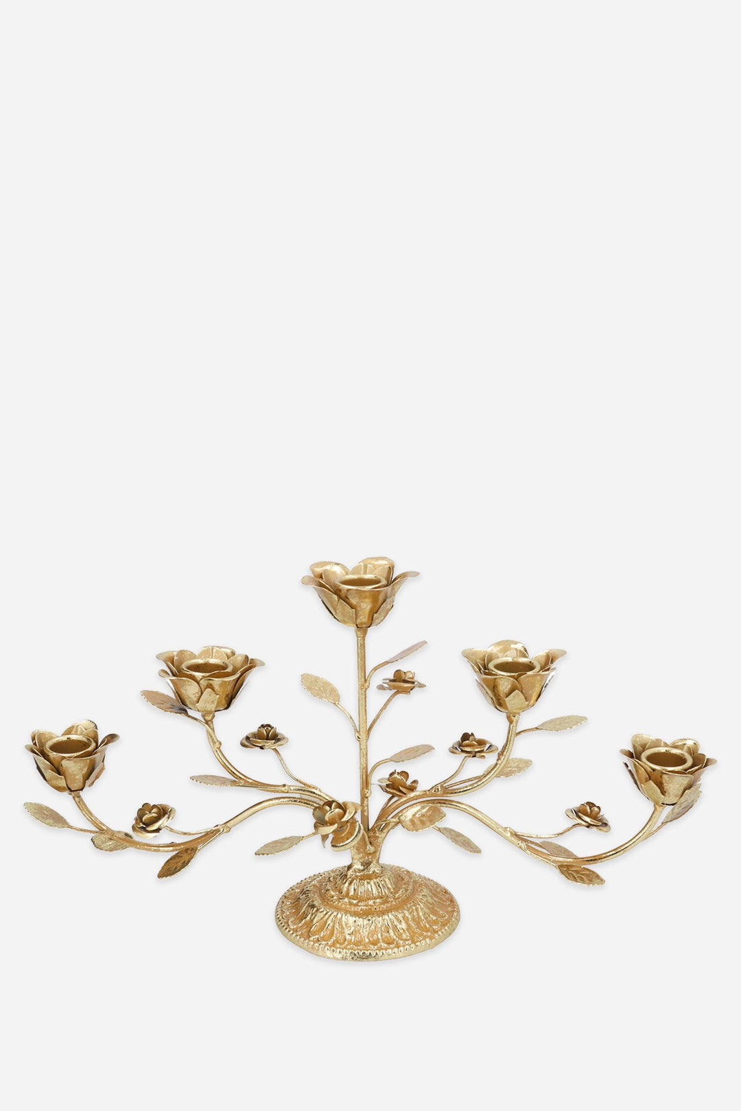 Metal Candelabra Gold Stems 5-Arm / 42cm