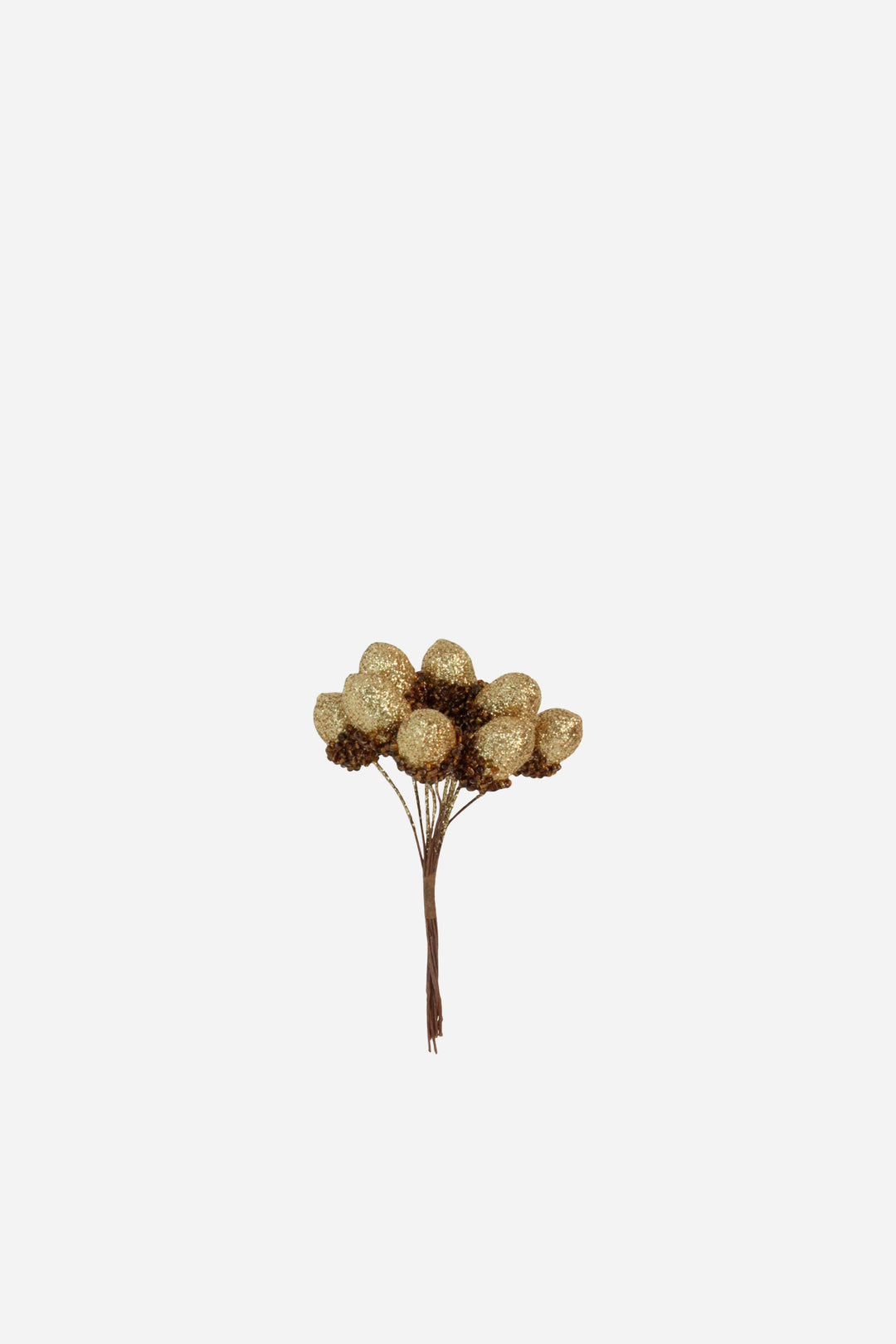 Gold Glitter Acorn Pick Bunch / 11cm