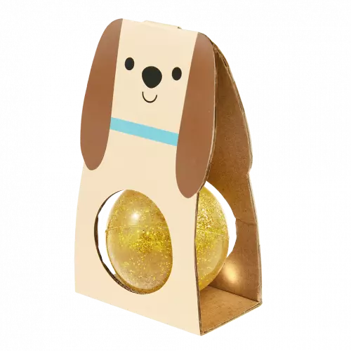 Glitter Bouncy Ball / Gold Dog
