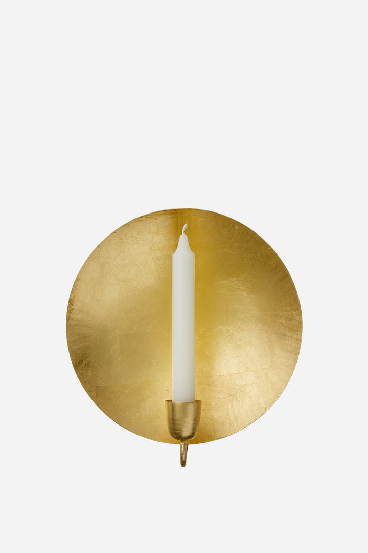 Round Golden Wall Candle Holder