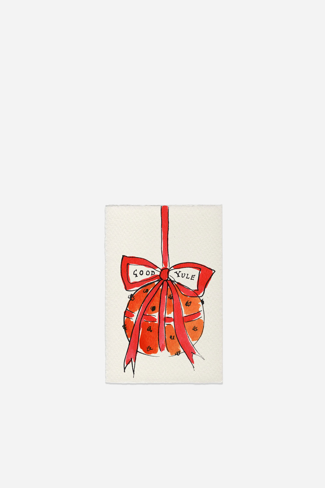 Good Yule (Orange) - Hand-Painted Christmas Card