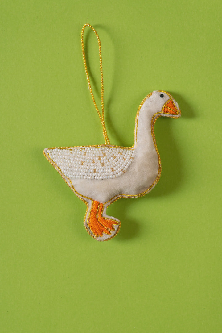Beaded Goose Decoration