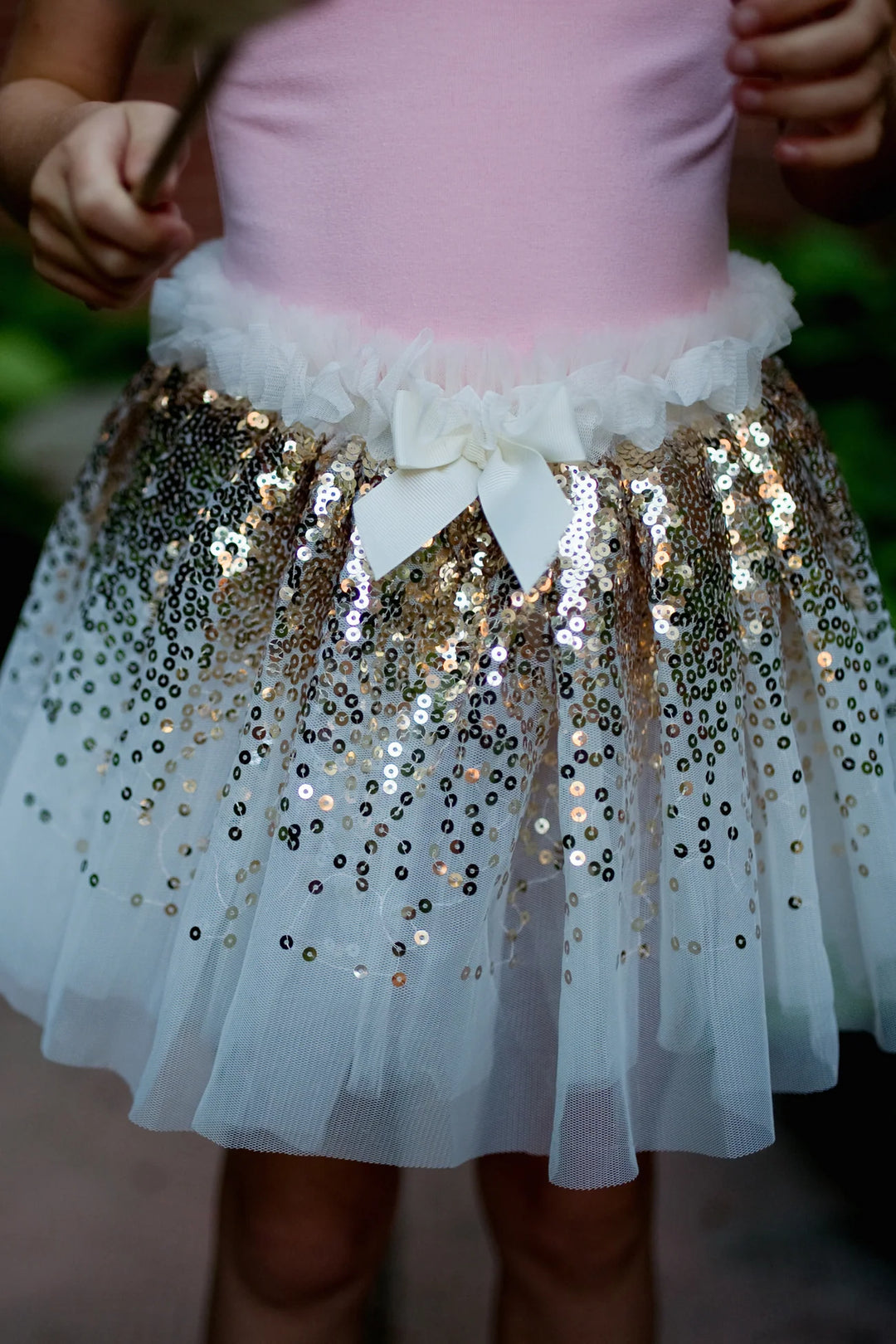 Gracious Gold Sequins Skirt with Wings &amp; Headband