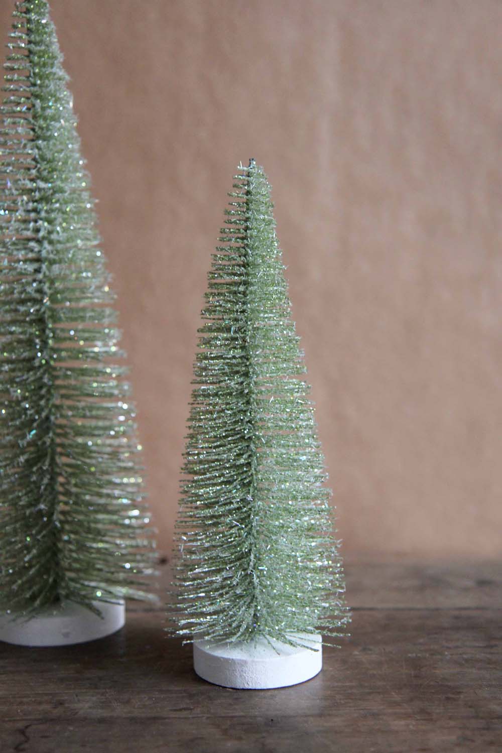 Green Glitter Christmas Tree / 25cm