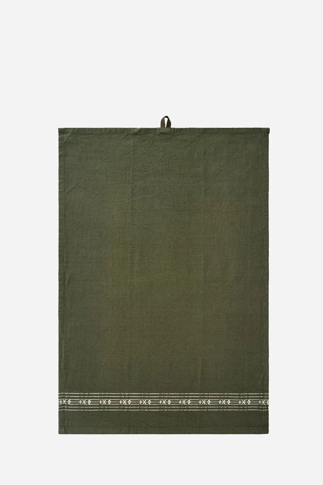 Tea Towel Sabine Moss Green / Woven Pattern