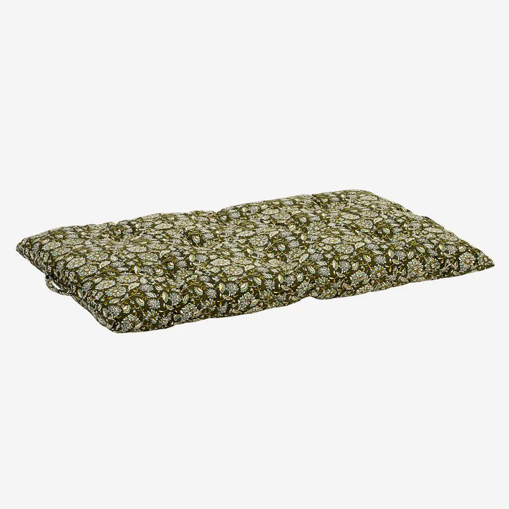 Printed Cotton Mattress 60x100 cm / Dark Green, White, Olive, Aloe