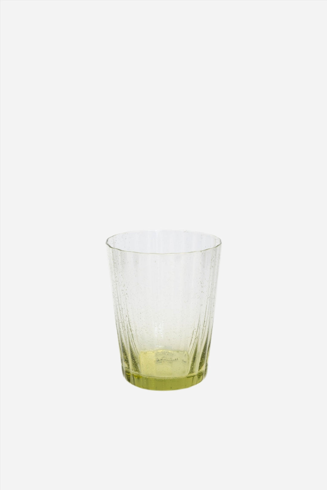 Green Bubble Glass Fluted Tumbler