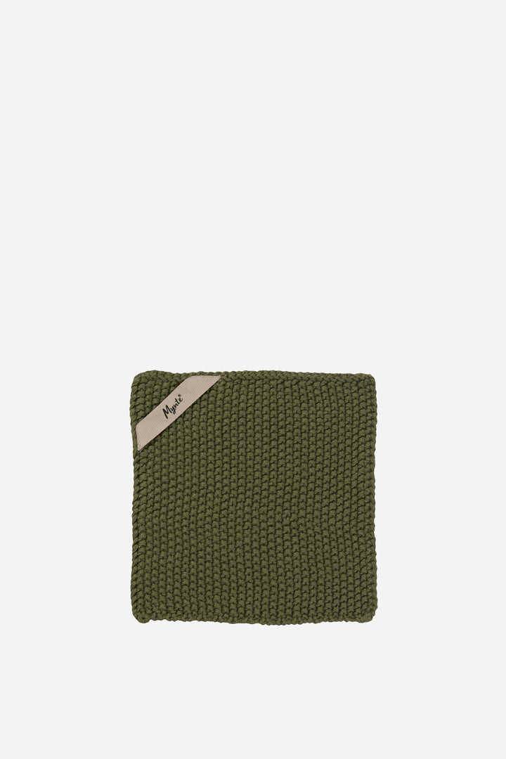 Pot holder / Olive Knitted