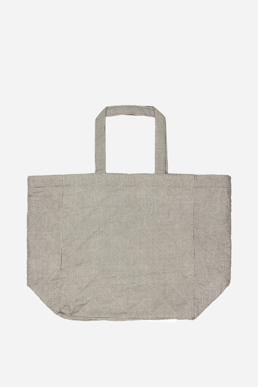 Quilted Cotton Bag / Grey Stripe