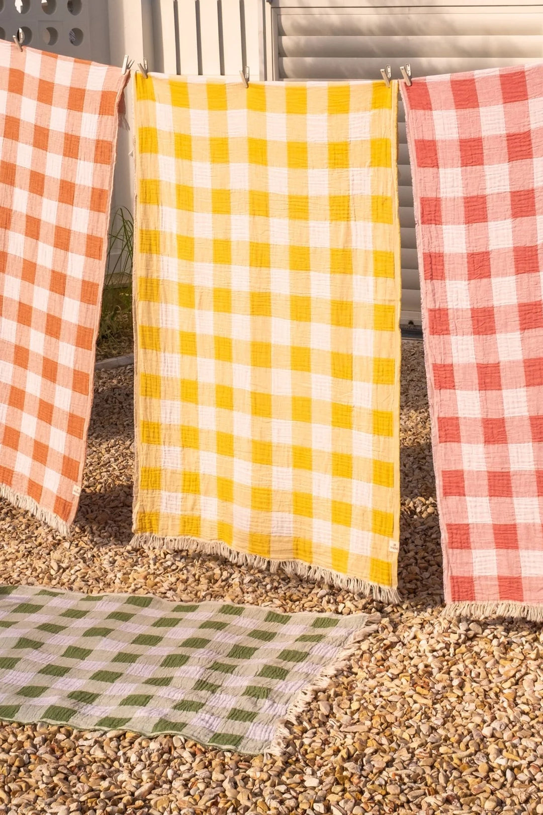 Pestemal Towel Plaid Yellow / 90x160