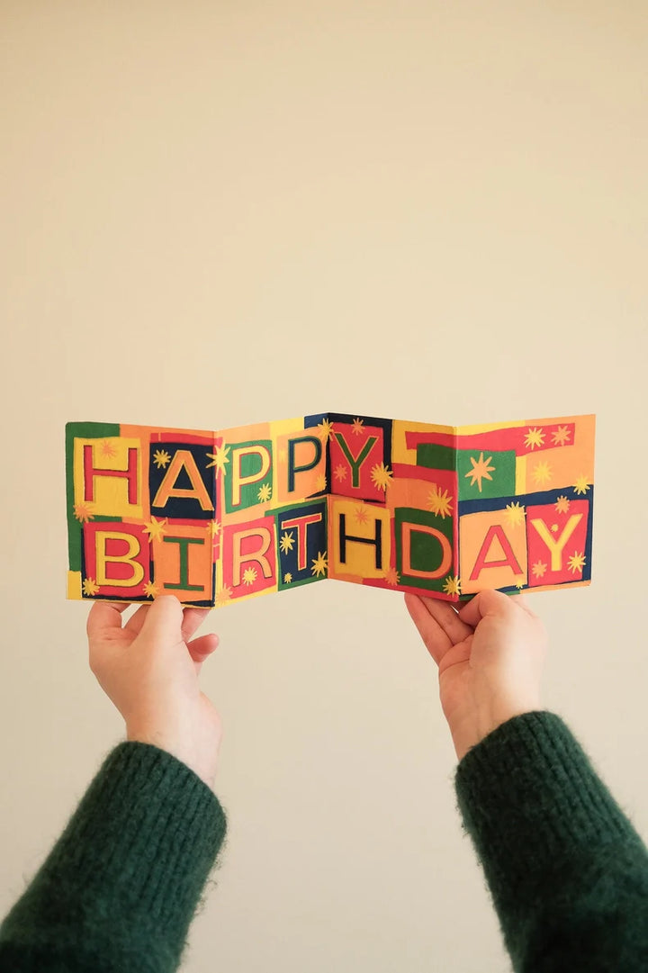 Happy Birthday Concertina Card - Domestic Science Home