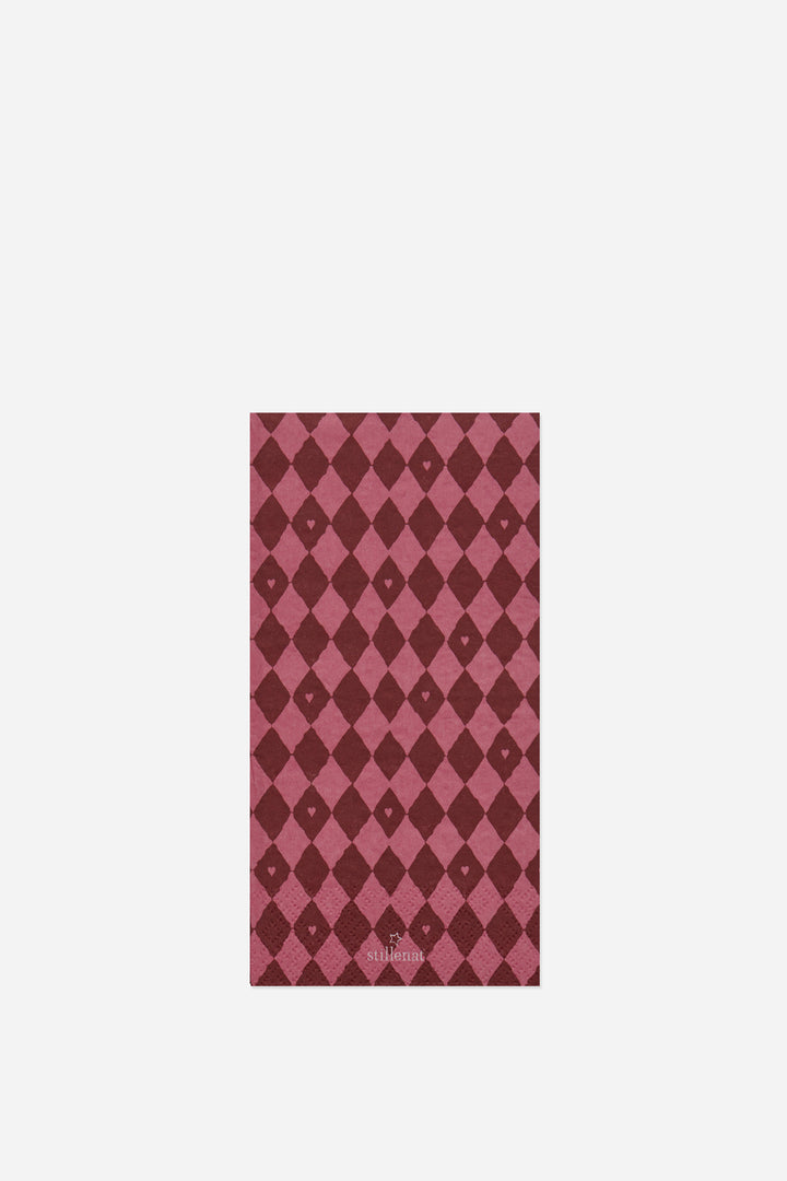 Harlequin Hearts Paper Napkins / Pk 16