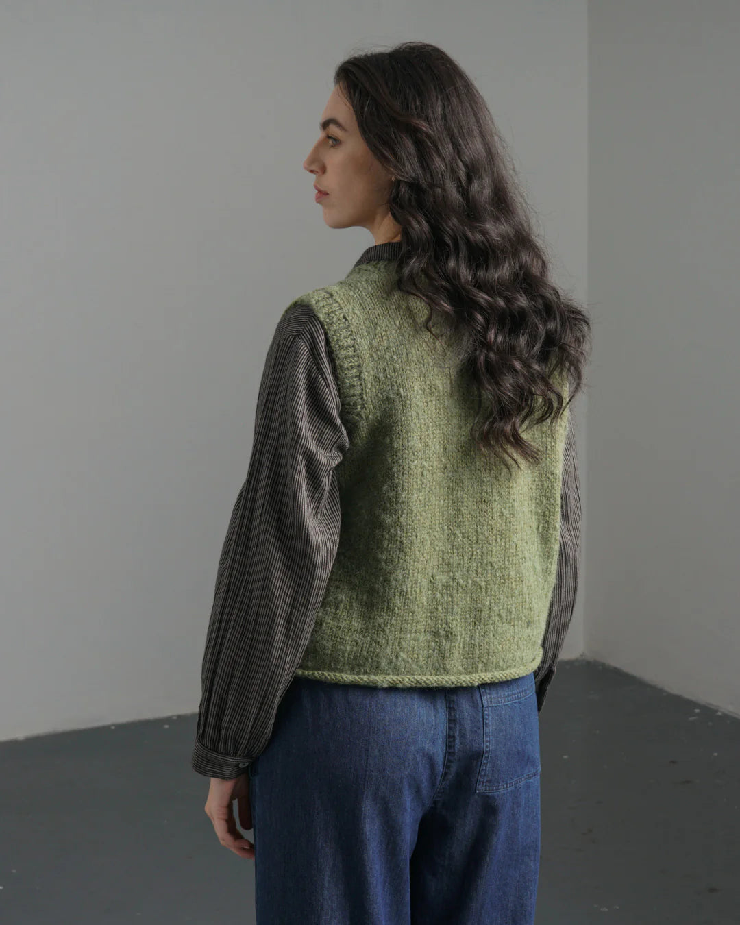 Vest Knitted / Heather / Moorland Green