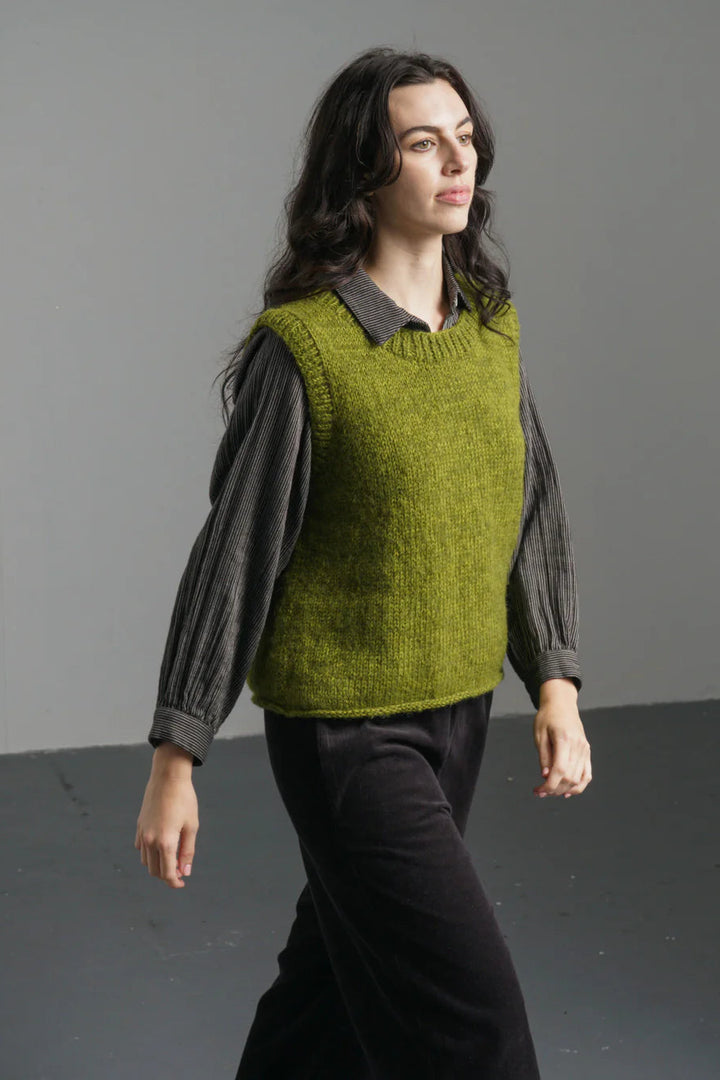 Vest Knitted / Heather / Chartreuse