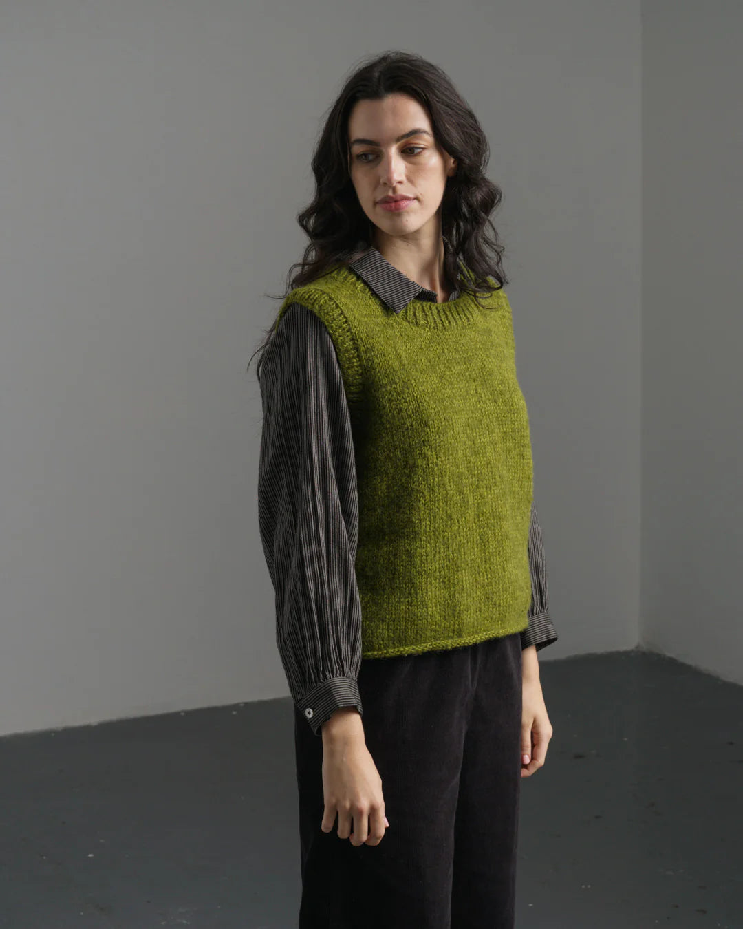 Vest Knitted / Heather / Chartreuse