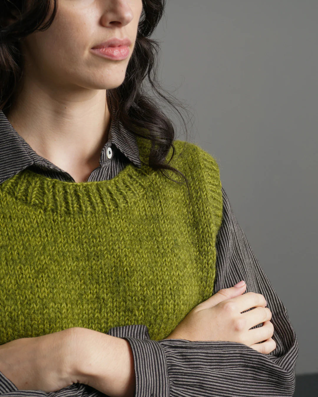 Vest Knitted / Heather / Chartreuse