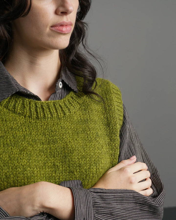 Vest Knitted / Heather / Chartreuse