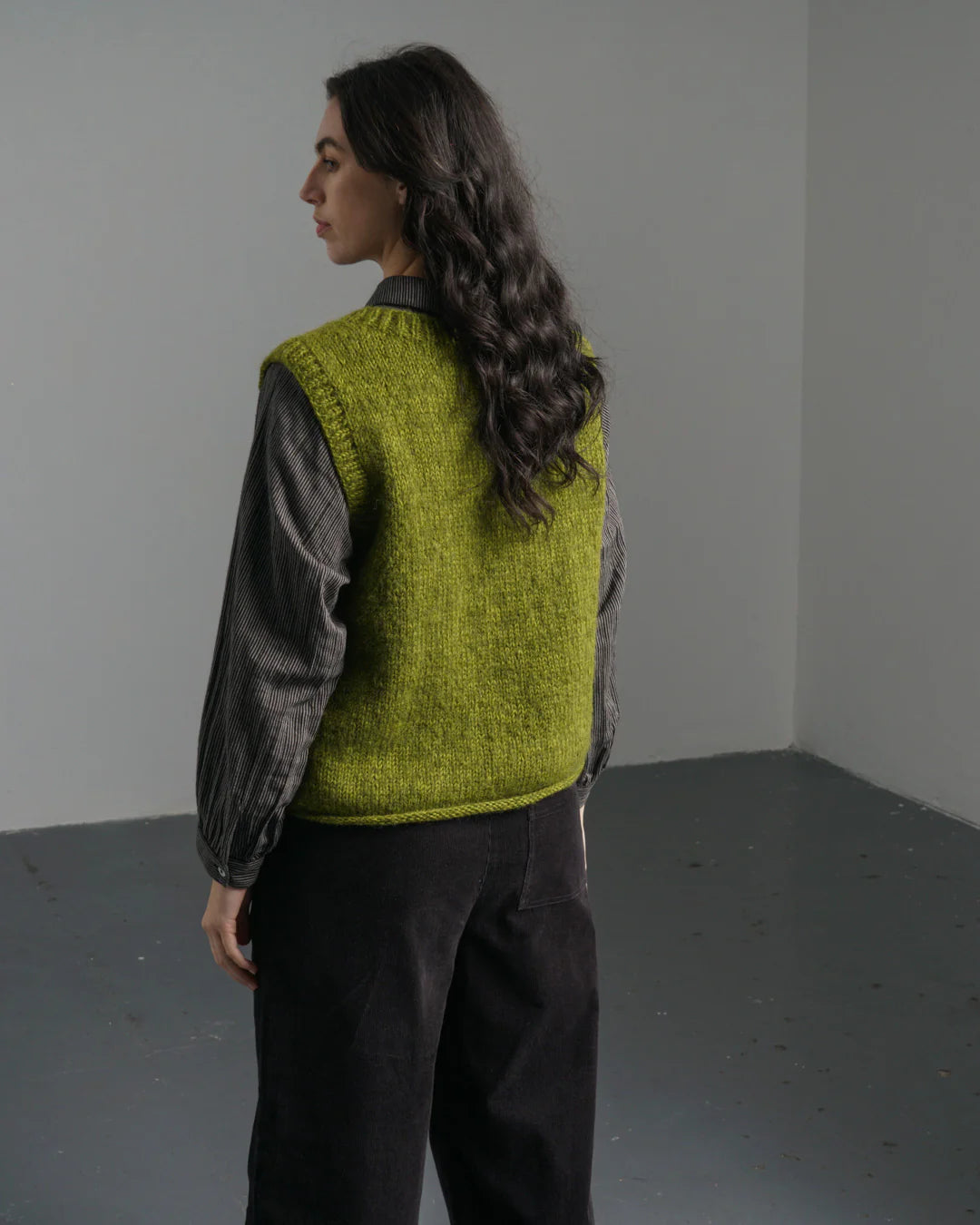 Vest Knitted / Heather / Chartreuse