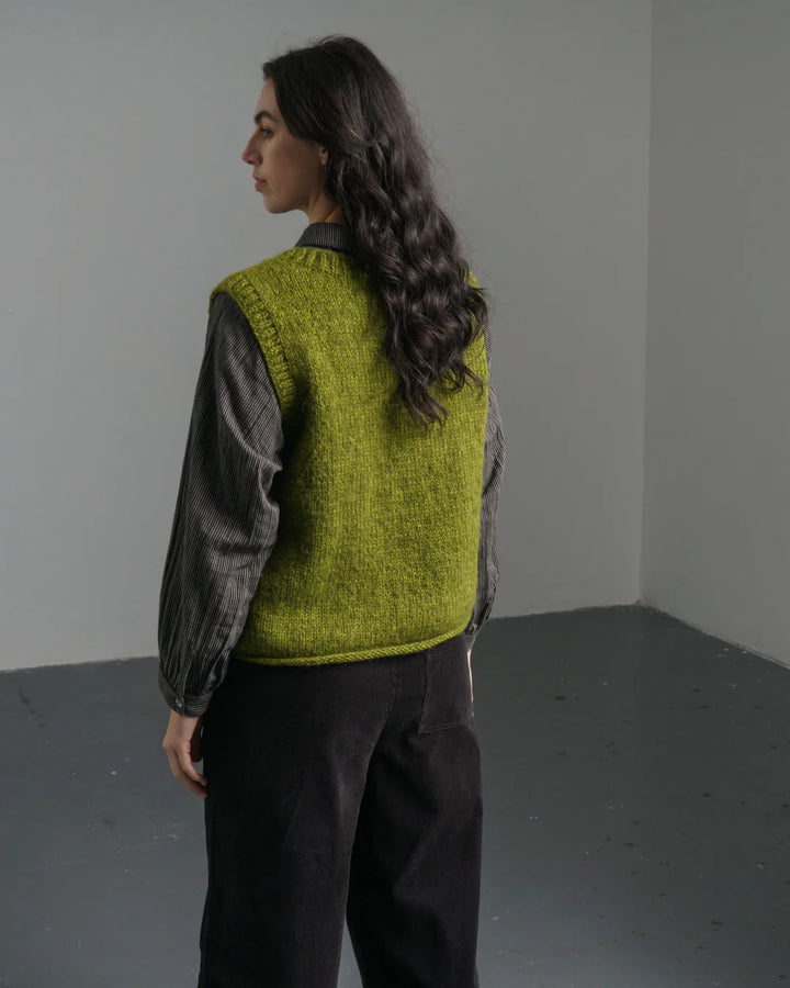 Vest Knitted / Heather / Chartreuse