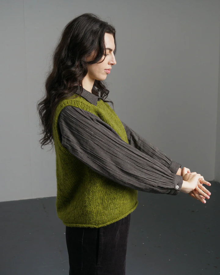 Vest Knitted / Heather / Chartreuse
