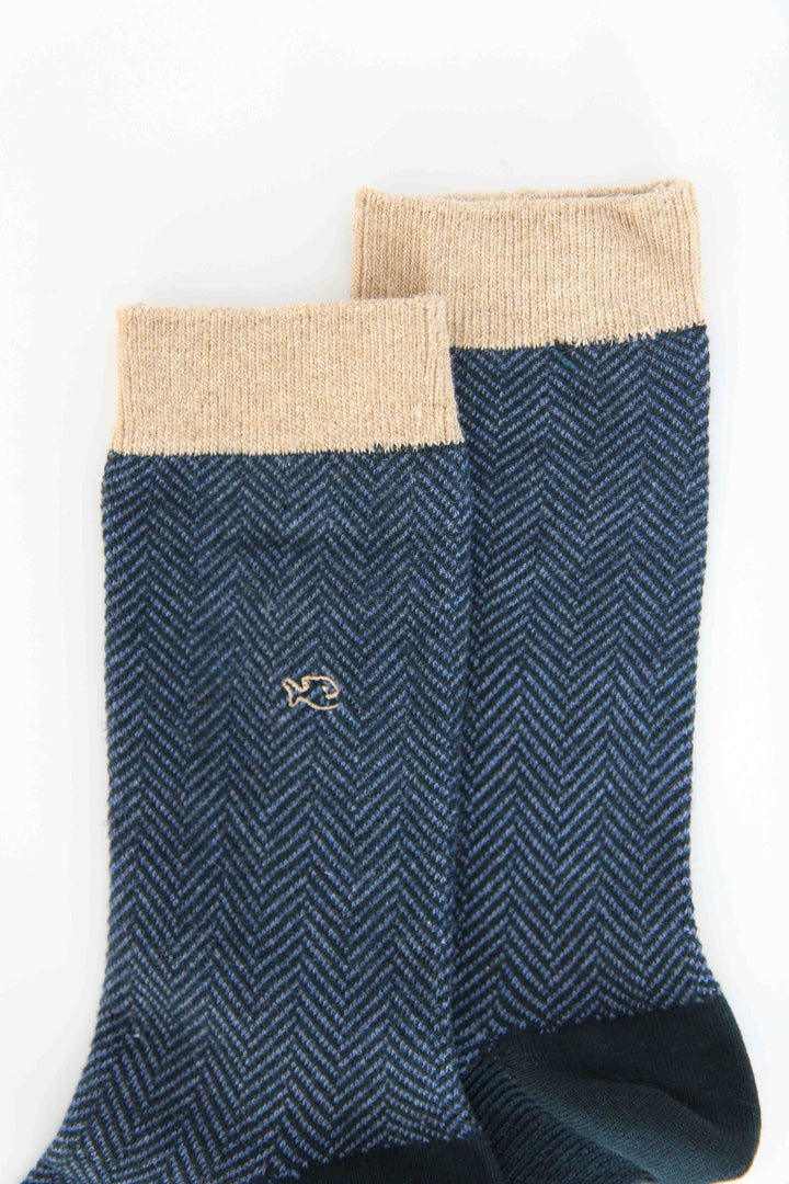 Herringbone Socks / Blue