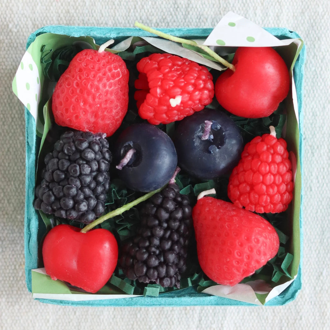Mixed Berry Beeswax Birthday Candles / 10