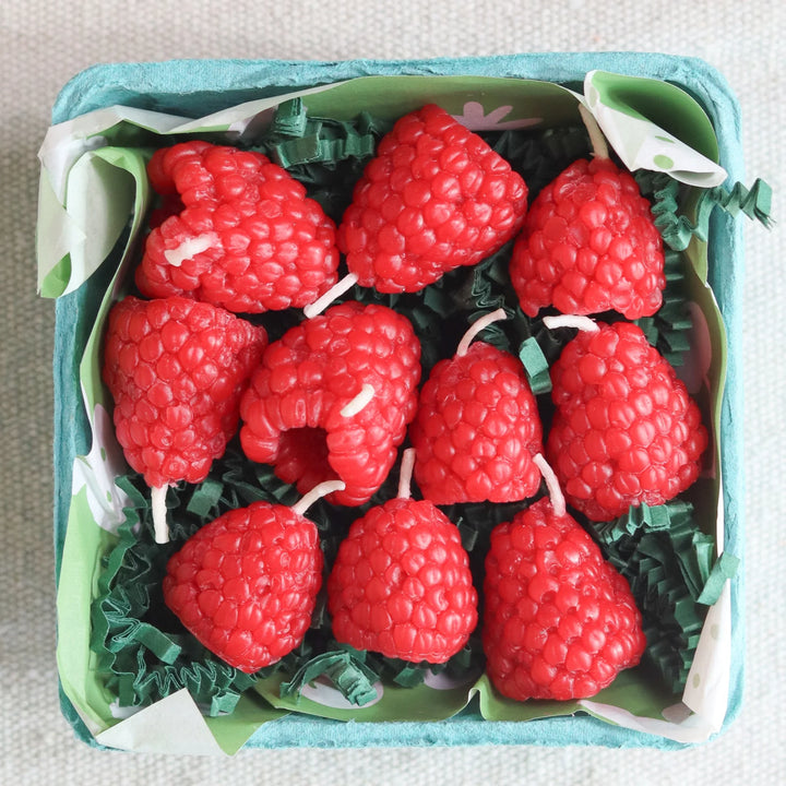 Raspberry Beeswax Birthday Candles / 10