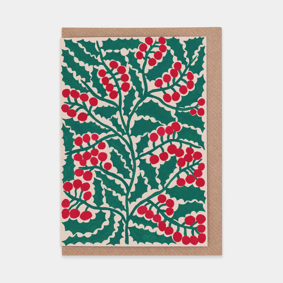 Holly Greetings Card