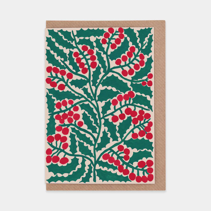 Holly Greetings Card