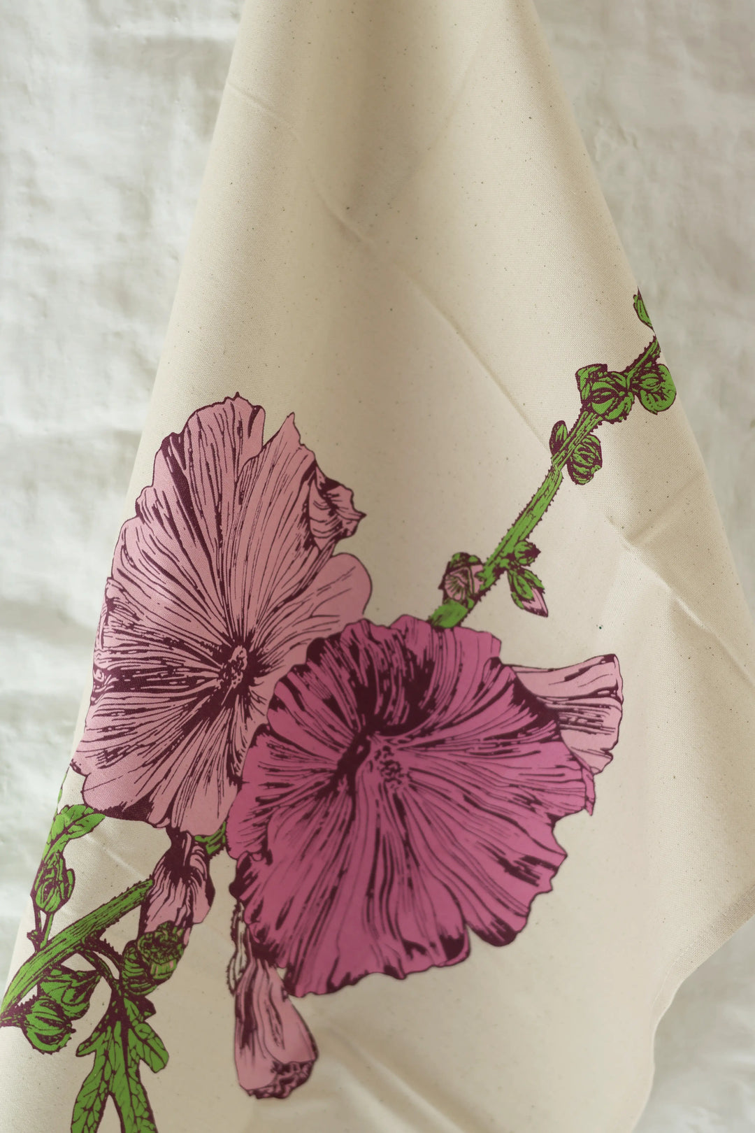 Hollyhocks Tea Towel