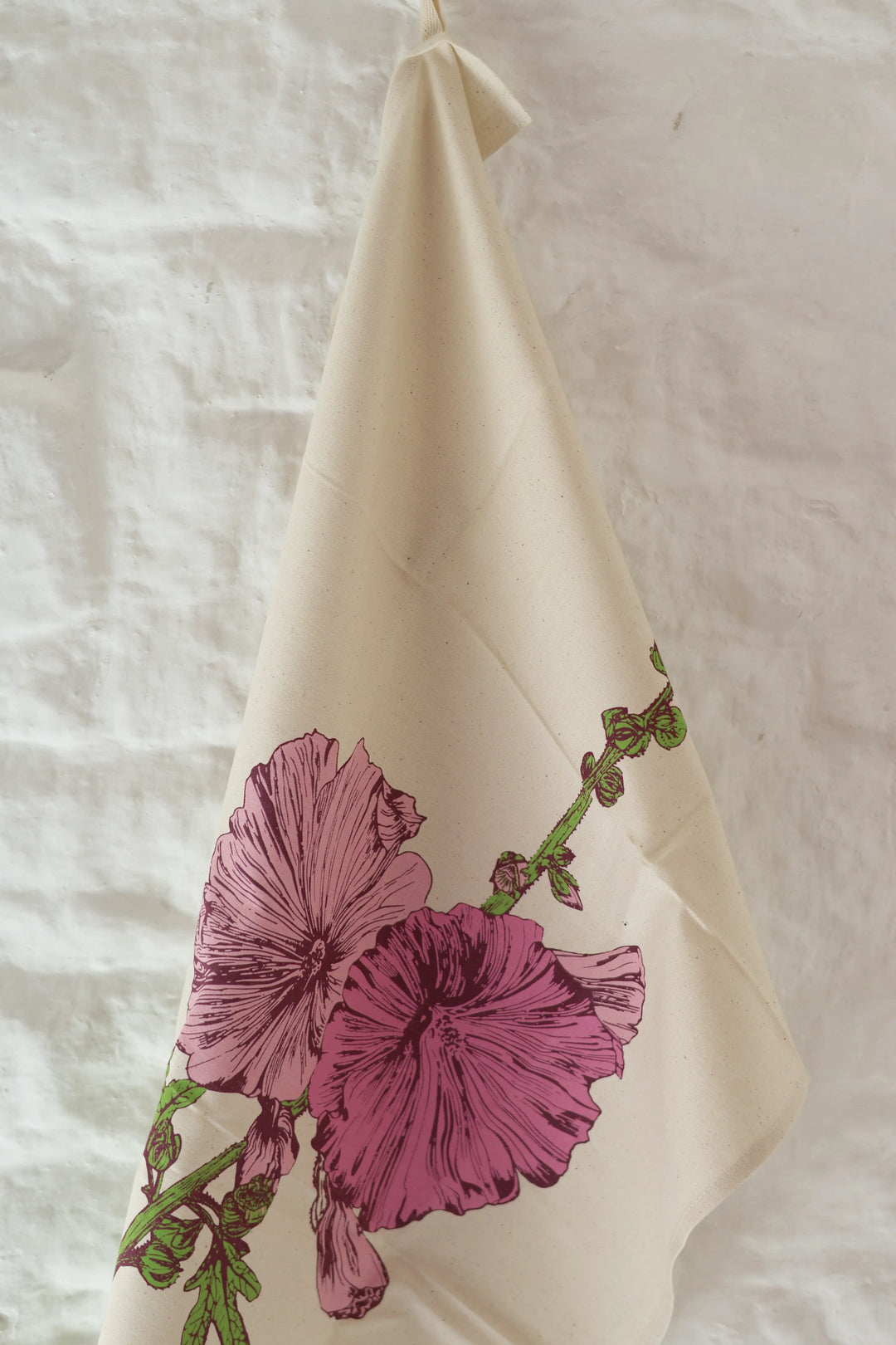 Hollyhocks Tea Towel