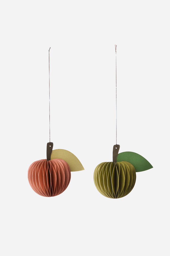 set of 2 honeycomb paper apples