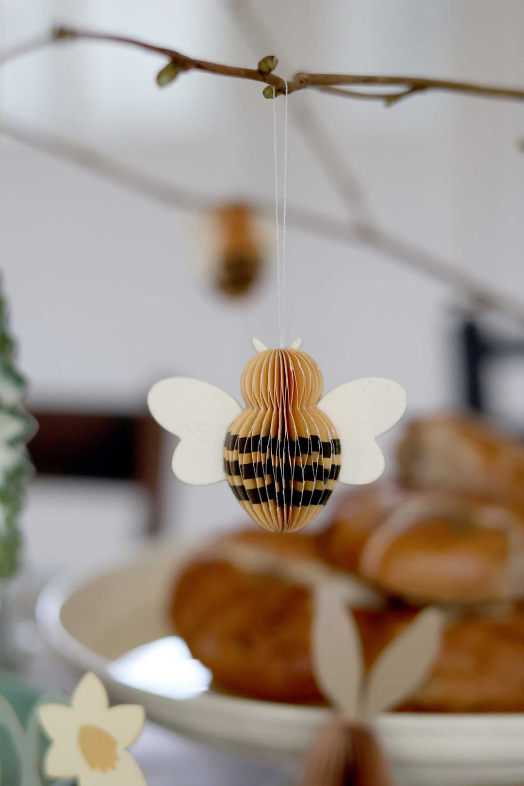 Paper Bees Decorations Set of 3 / Honey