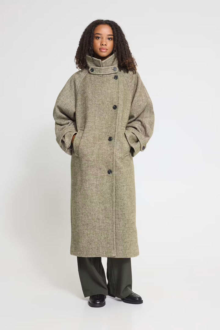 Ihgaziva Coat Chocolate Dusky Green
