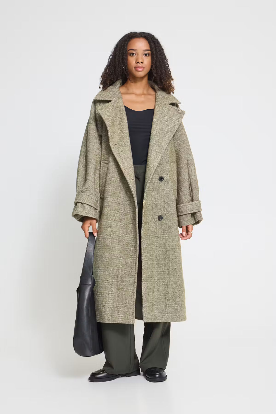 Ihgaziva Coat Chocolate Dusky Green