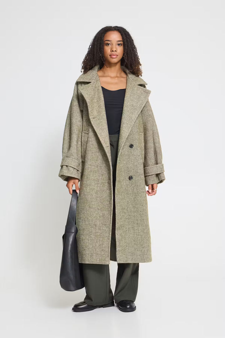 Ihgaziva Coat Chocolate Dusky Green