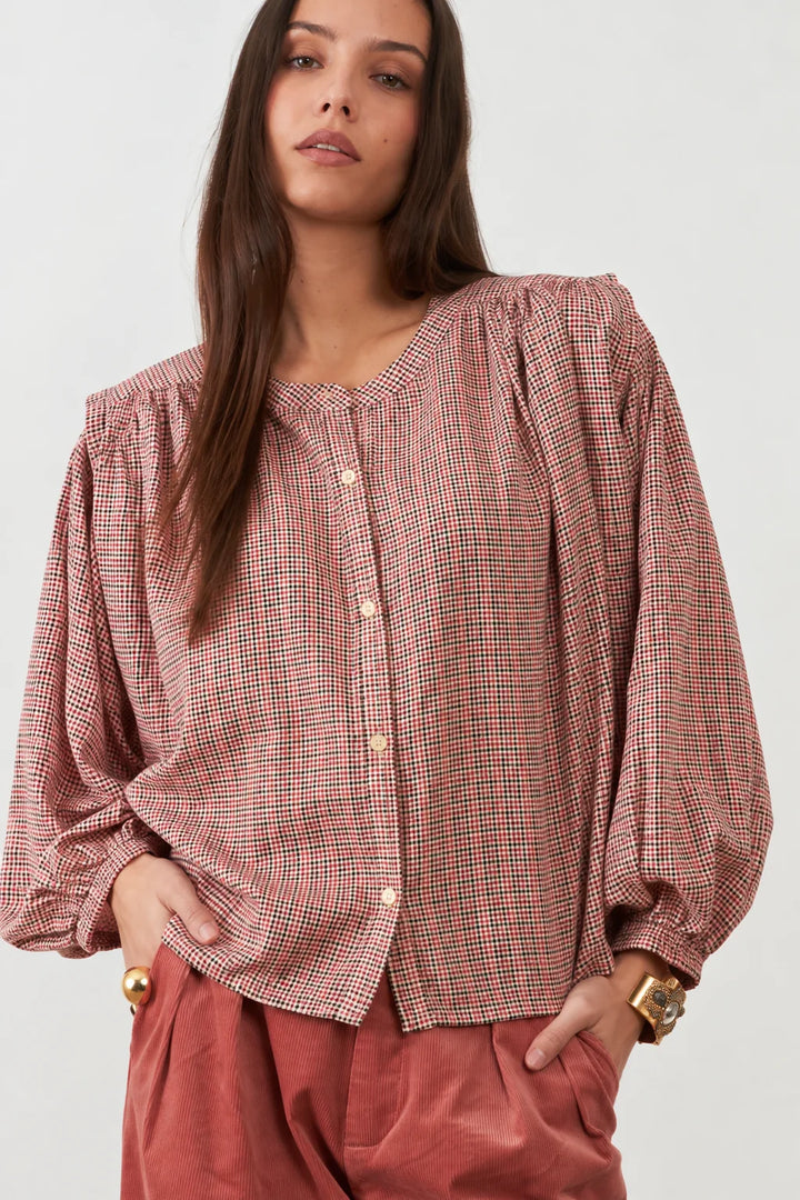 Janet Top / Carreaux Roses